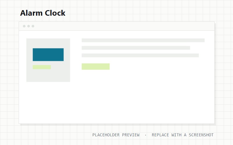 Alarm clock, from scratch interface
